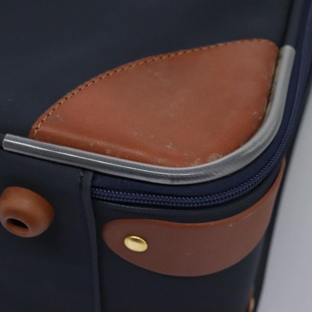Burberrys Travel Case Boston Bag PVC Navy Brown Auth ti2922 - Picture 16 of 16